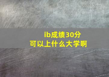 ib成绩30分可以上什么大学啊