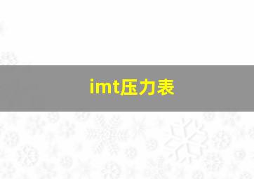 imt压力表