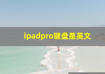 ipadpro键盘是英文