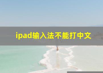 ipad输入法不能打中文