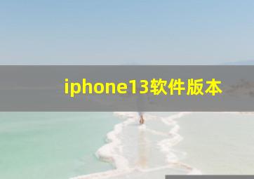 iphone13软件版本