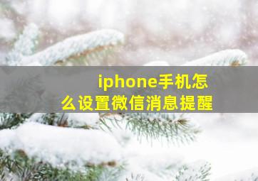 iphone手机怎么设置微信消息提醒