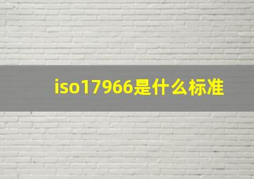 iso17966是什么标准