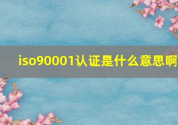 iso90001认证是什么意思啊