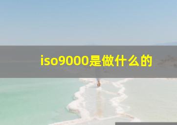 iso9000是做什么的