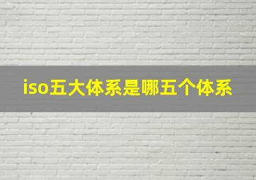 iso五大体系是哪五个体系