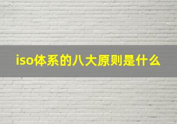 iso体系的八大原则是什么