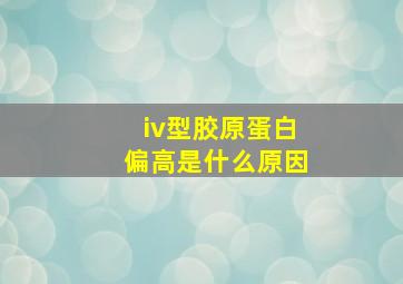 iv型胶原蛋白偏高是什么原因