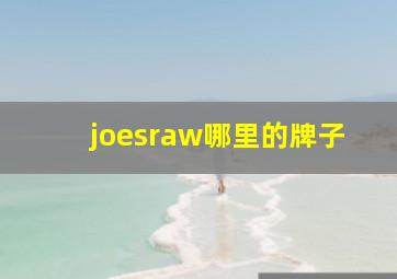 joesraw哪里的牌子