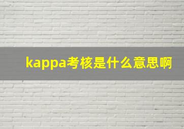 kappa考核是什么意思啊