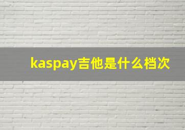 kaspay吉他是什么档次