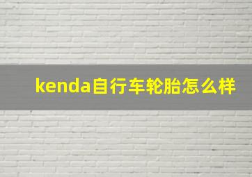 kenda自行车轮胎怎么样