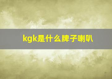 kgk是什么牌子喇叭