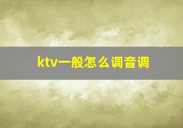 ktv一般怎么调音调