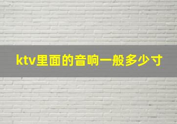 ktv里面的音响一般多少寸