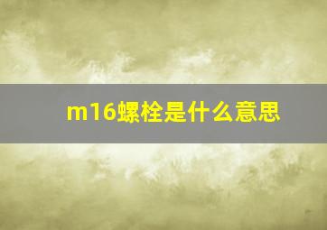 m16螺栓是什么意思