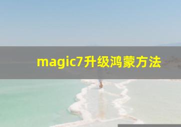 magic7升级鸿蒙方法