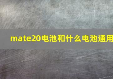 mate20电池和什么电池通用