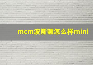 mcm波斯顿怎么样mini