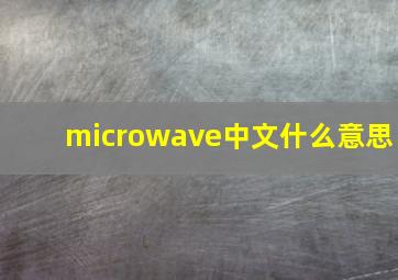 microwave中文什么意思