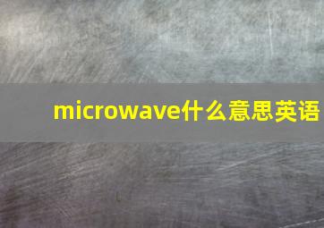 microwave什么意思英语