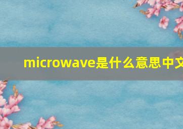 microwave是什么意思中文