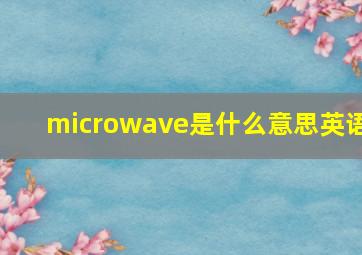 microwave是什么意思英语