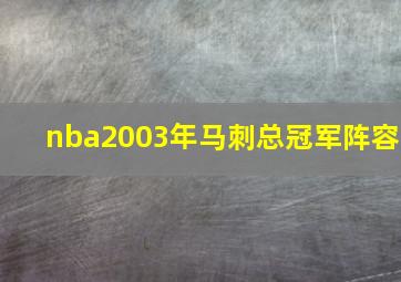 nba2003年马刺总冠军阵容