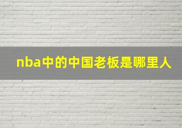 nba中的中国老板是哪里人