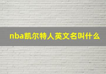 nba凯尔特人英文名叫什么