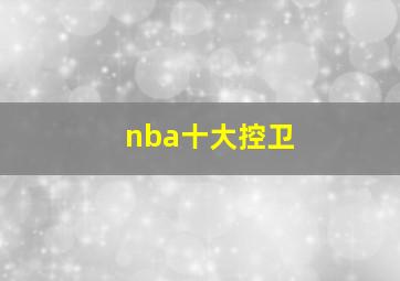 nba十大控卫