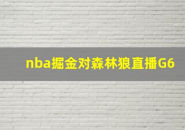 nba掘金对森林狼直播G6