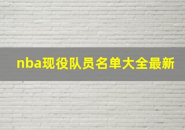 nba现役队员名单大全最新