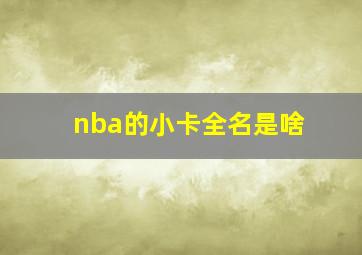 nba的小卡全名是啥