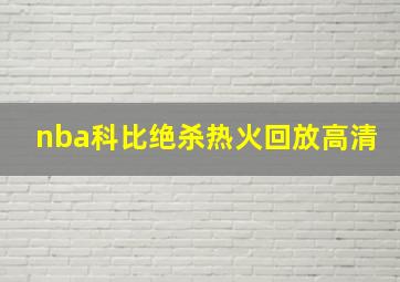 nba科比绝杀热火回放高清