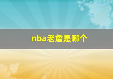 nba老詹是哪个