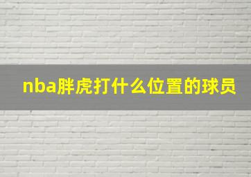 nba胖虎打什么位置的球员