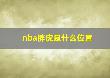 nba胖虎是什么位置