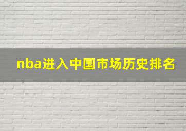 nba进入中国市场历史排名