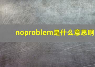 noproblem是什么意思啊