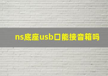 ns底座usb口能接音箱吗