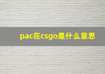 pac在csgo是什么意思