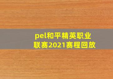 pel和平精英职业联赛2021赛程回放