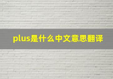 plus是什么中文意思翻译