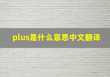 plus是什么意思中文翻译