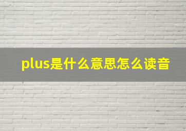 plus是什么意思怎么读音