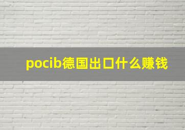 pocib德国出口什么赚钱