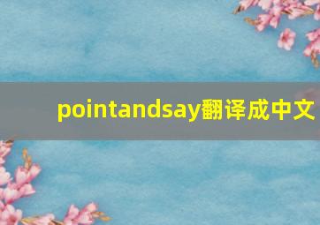 pointandsay翻译成中文