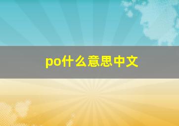 po什么意思中文