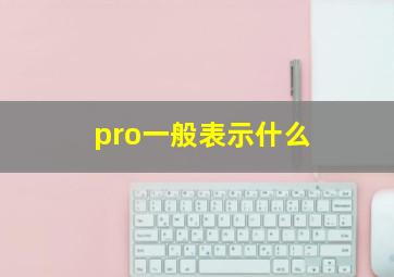 pro一般表示什么